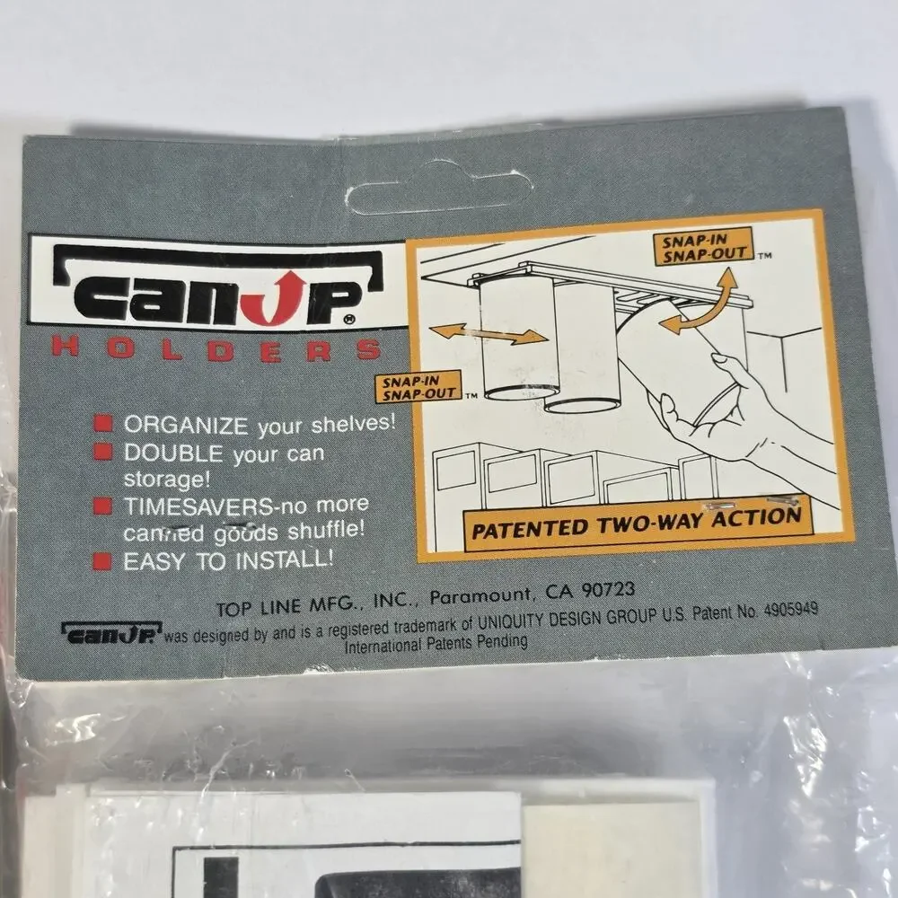 Vintage Top Line Can Up Holders Pantry Can Organizer NOS Snap In Out
